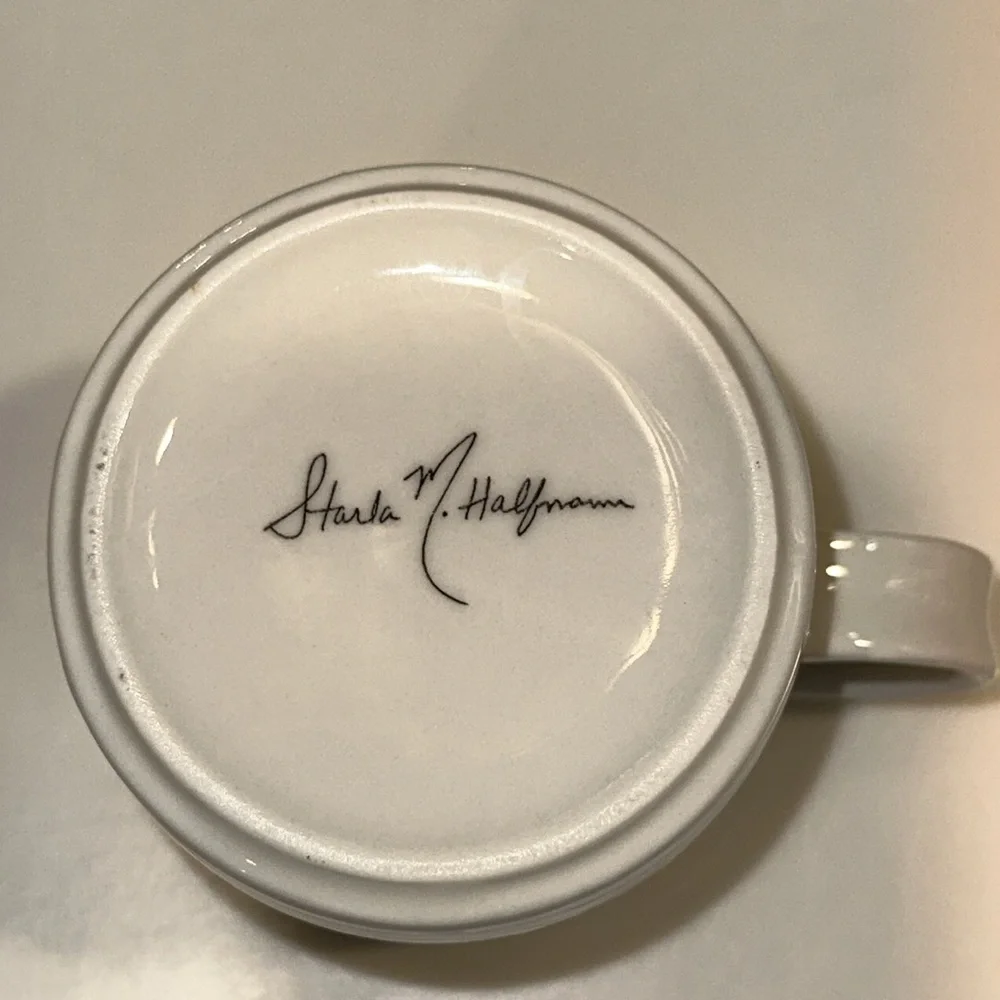 ANTHROPOLOGIE Starla M Halfmann Petal Palette Letter C Monogram Coffee Mug/Cup